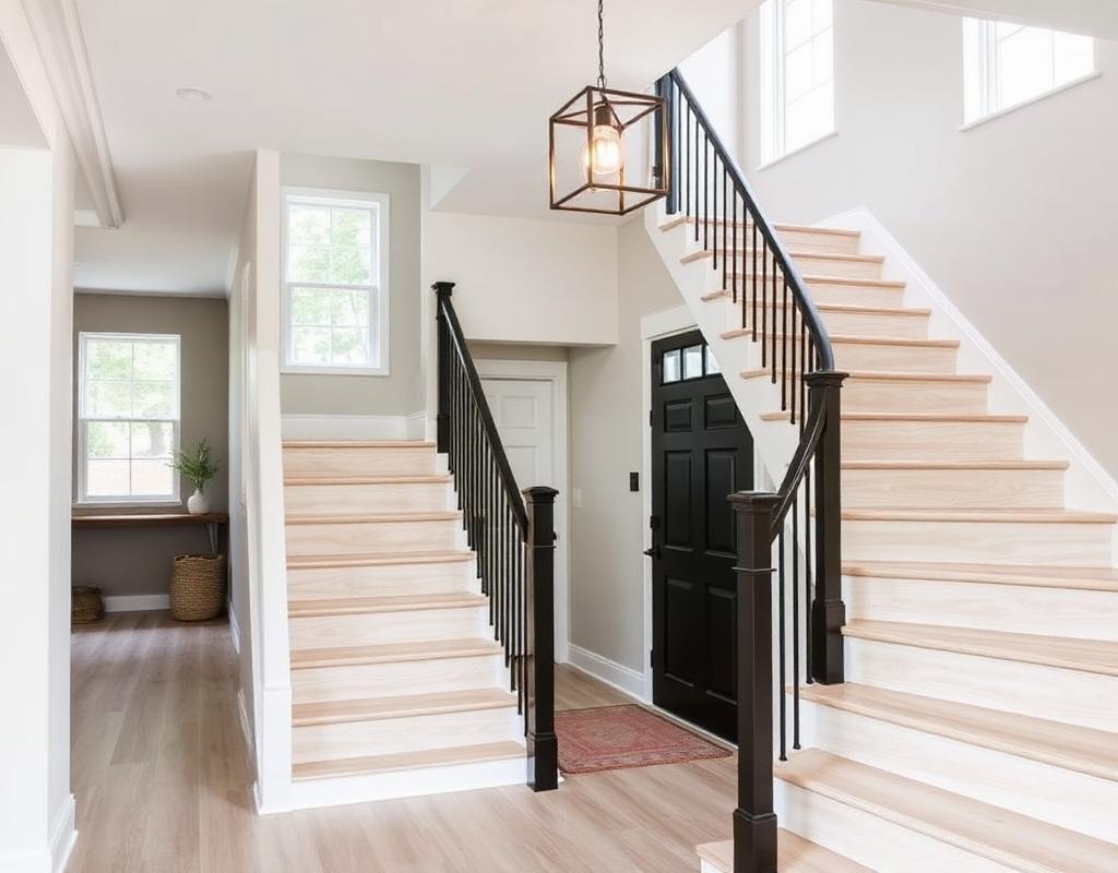 Refinished entryway & staircase